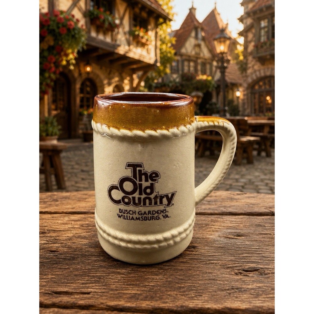 Vintage Busch Gardens Williamsburg The Old Country Ceramic Beer Stein Mug
